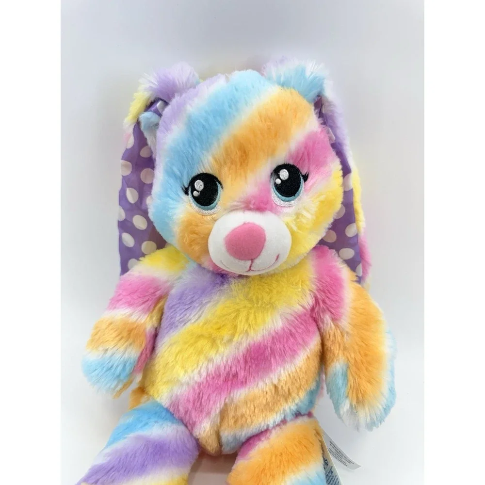 BUILD A BEAR PASTEL RAINBOW STRIPES BUNNY RABBIT 17